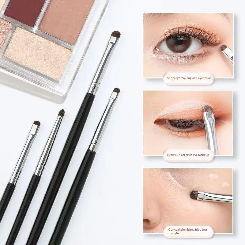 4-Piece Precision Eyeshadow Brush Set | Soft Horse Hair Eyeshadow Brush Set QXL