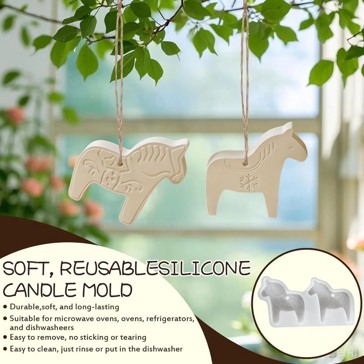 Silicone Horse Mold for Resin, Soap, Plaster & Cement Crafts Silicone Craft Mold QXL