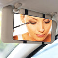 Car Sun Visor Makeup Mirror with Straps | Universal Fit Car Visor Mirror QXL Black