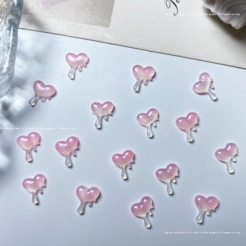 50-Pack 3D Resin Nail Charms – Pink Bow Knot & Scepter Art 3D Nail Charms QXL