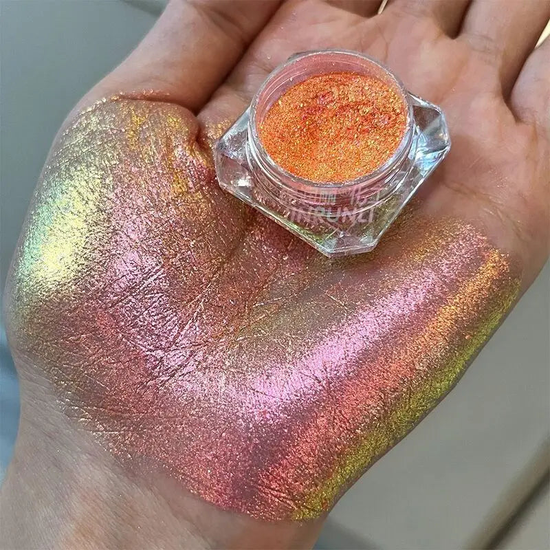 Rainbow Aurora Iridescent Nail Glitter Powder | Chameleon Pearl Nail Glitter Powder QXL