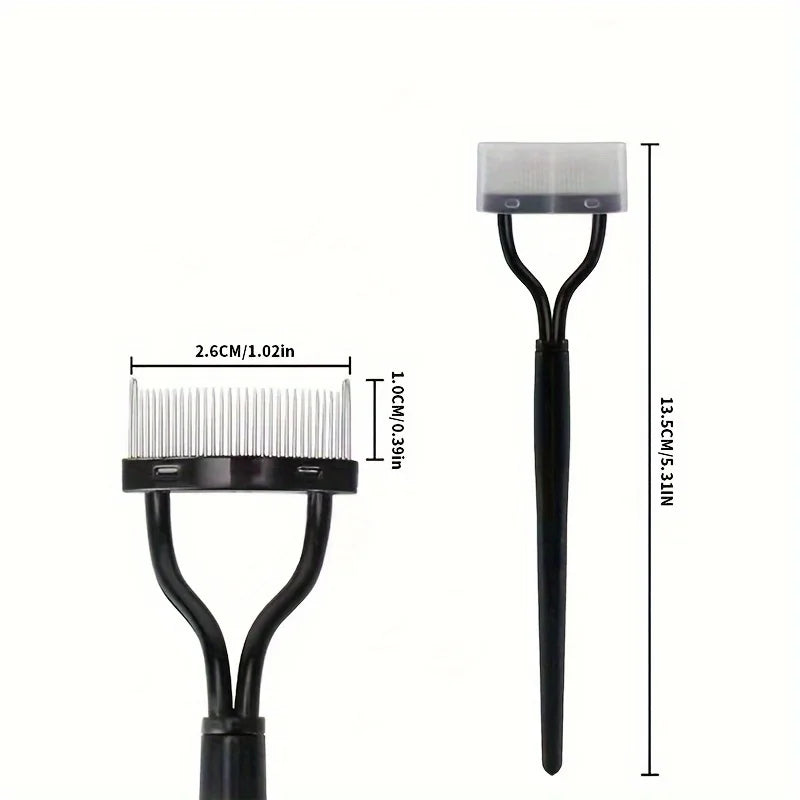 Stainless Steel Fine-Tooth Eyelash Comb & Separator Brush Eyelash Comb Brush QXL