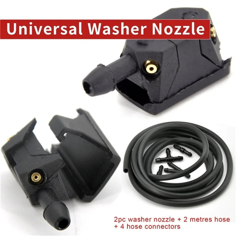 7-Pc Windscreen Washer Nozzle Jet Kit | 4-Way Valve & 2m Hose Washer Nozzle Kit QXL