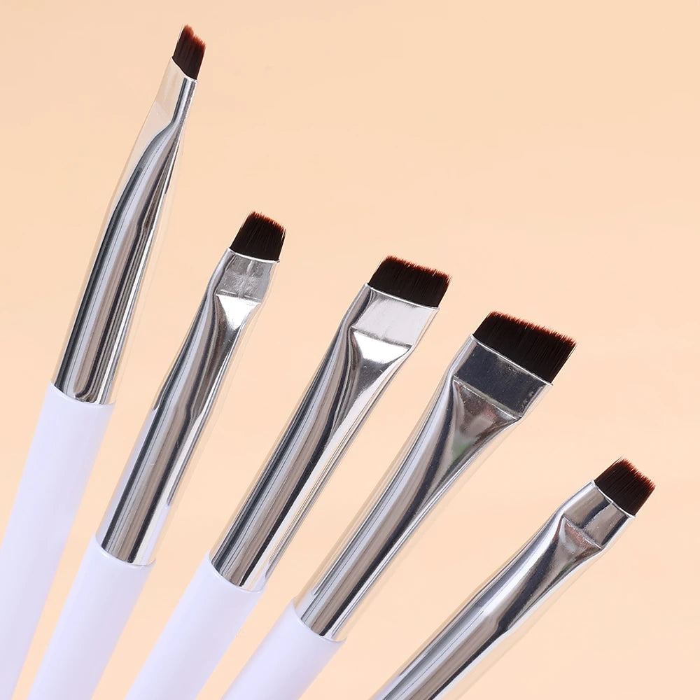 5-Pc Angled Eyebrow & Eyeliner Brush Set | Ultra-Thin Detail Eye Makeup Brush Set QXL