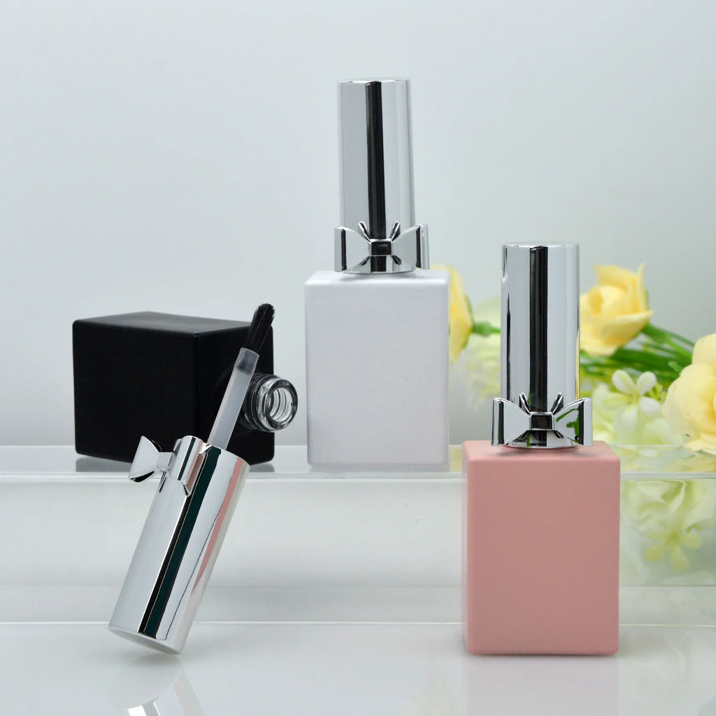 Empty Glass Nail Polish Bottles 10ml & 15ml with Brush Lid Nail Polish Bottle QXL 15ml Pink