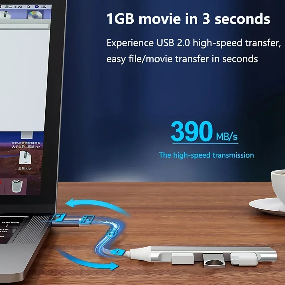 4-in-1 USB-C Hub USB 3.0 OTG Adapter 5Gbps | MacBook & PC USB-C Hub Adapter QXL