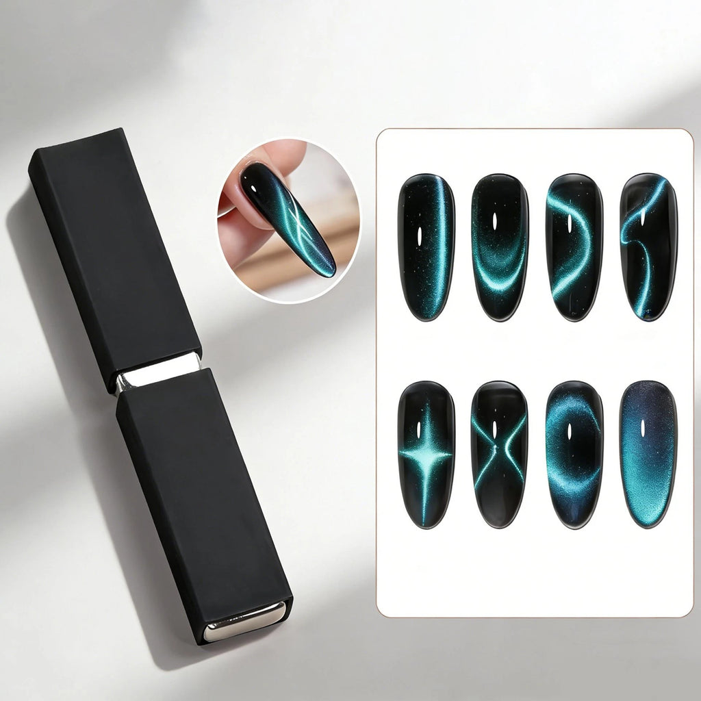 FUMOSIK Double-Ended Cat Eye Nail Magnet | Starburst Ribbon Nail Art Magnet QXL