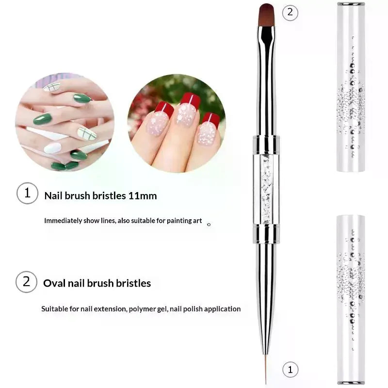 Dual-Ended Rhinestone Nail Art Brush | Liner & Gel Pen Nail Art Brush QXL