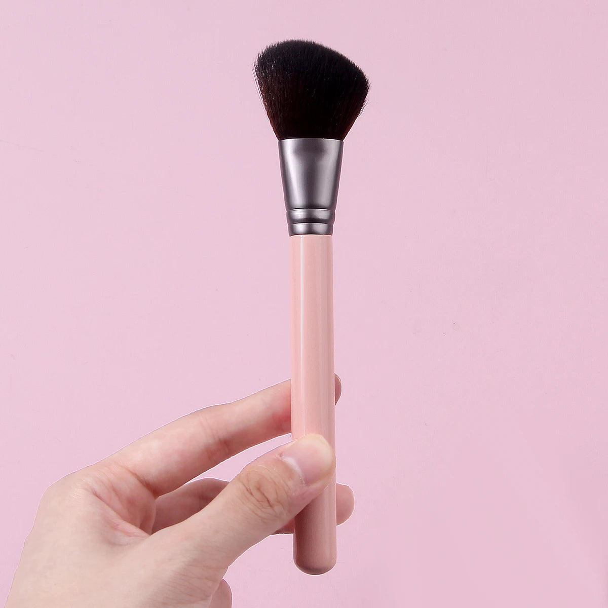 KOSSHOW Pink Blush & Contour Brush | Wooden Handle Makeup Blush Makeup Brush QXL
