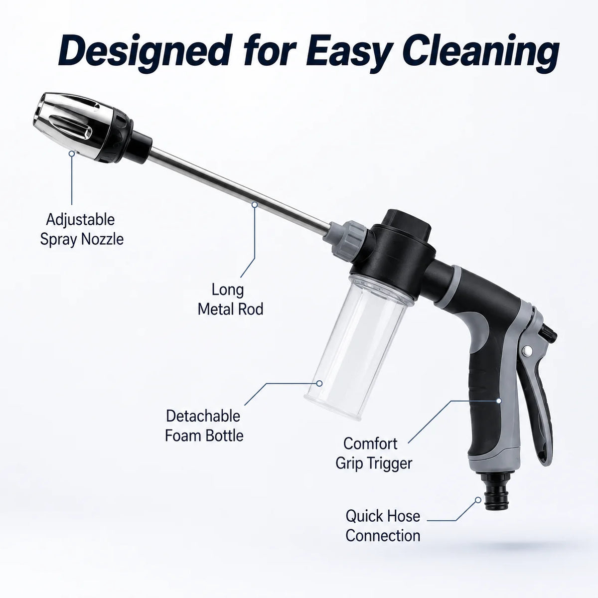 Adjustable Foam Cannon Car Wash Sprayer Gun & Spray Bottle Foam Cannon Sprayer QXL