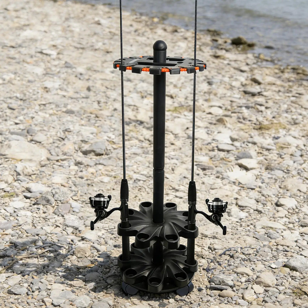 Floor-Standing Rotating Fishing Rod Holder & Display Stand Fishing Rod Stand QXL