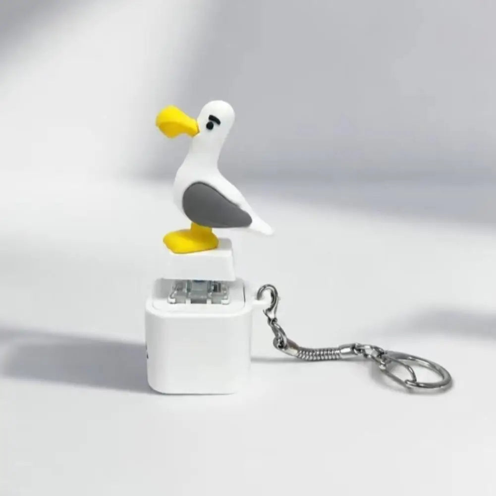 Seagull MINE Button Keychain – LED Flash & Sound Fidget Toy Novelty Fidget Keychain QXL