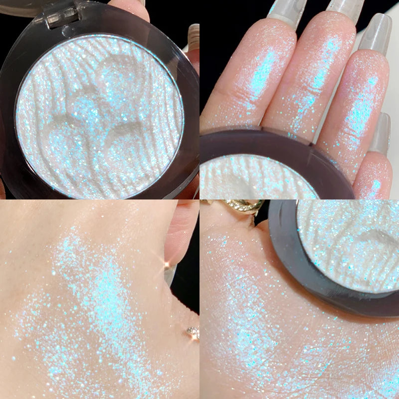 4-Color Diamond Highlighter Powder Palette | Face & Body Glow Highlighter Powder Palette QXL