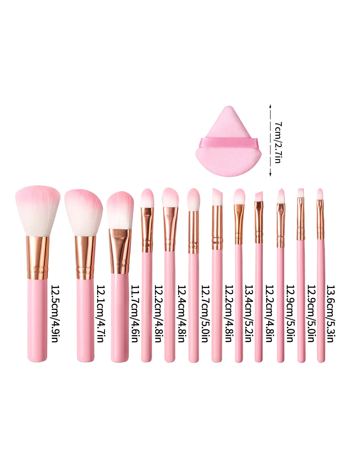 14-Pc Pink Makeup Brush Set | Sponge, Puff & Full Kit Makeup Brush Set QXL
