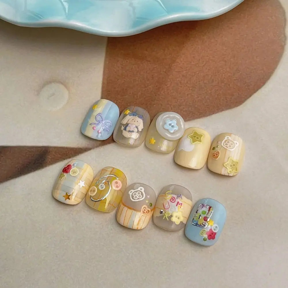 Kawaii 3D Nail Art Stickers | Cute Cartoon Self-Adhesive Decals Nail Art Stickers QXL