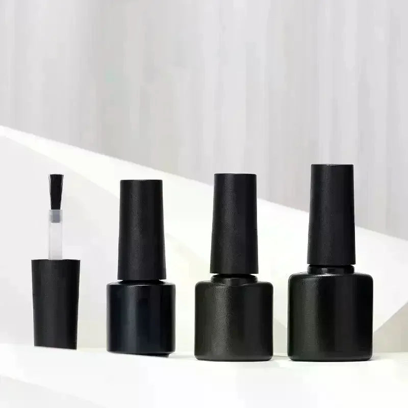 Empty Refillable Nail Polish Bottles with Brush | 6–10mL Black Nail Polish Bottle QXL