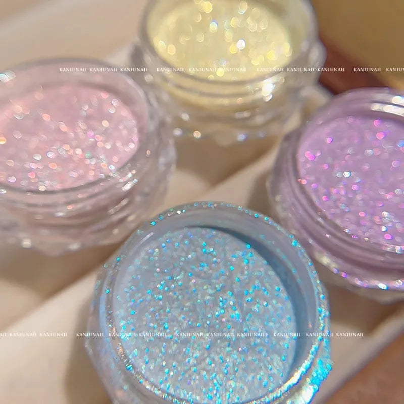 4-Pack Aurora Fairy Nail Glitter Powder | High Gloss Shimmer Nail Glitter Powder QXL