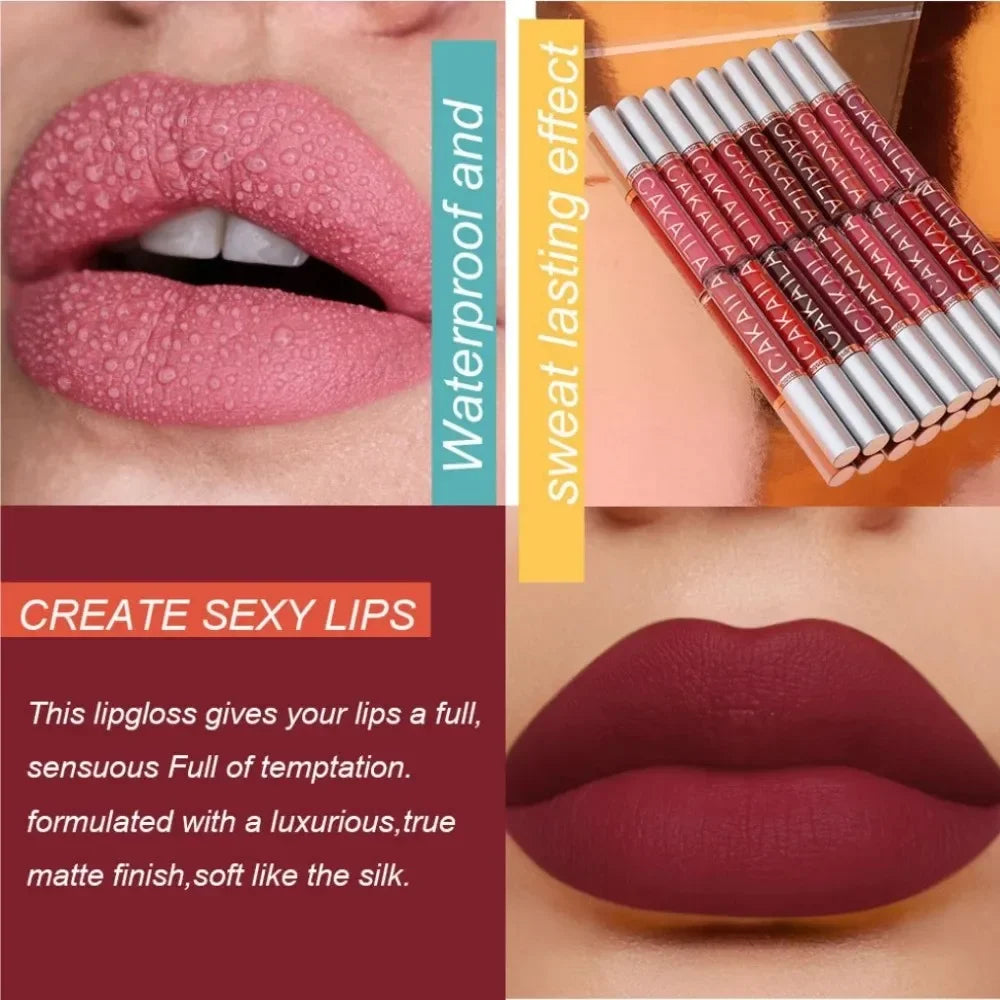 CAKAILA 10-Pc Nude Matte Liquid Lipstick Set | Long-Lasting Liquid Lipstick Set QXL