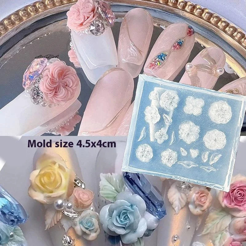 3D Flower & Butterfly Silicone Nail Art Mold | DIY UV Resin Nail Art Mold QXL