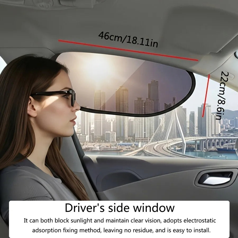 Universal Car Sun Shade | Static Cling No-Glue UV Window Visor Car Window Sun Shade QXL