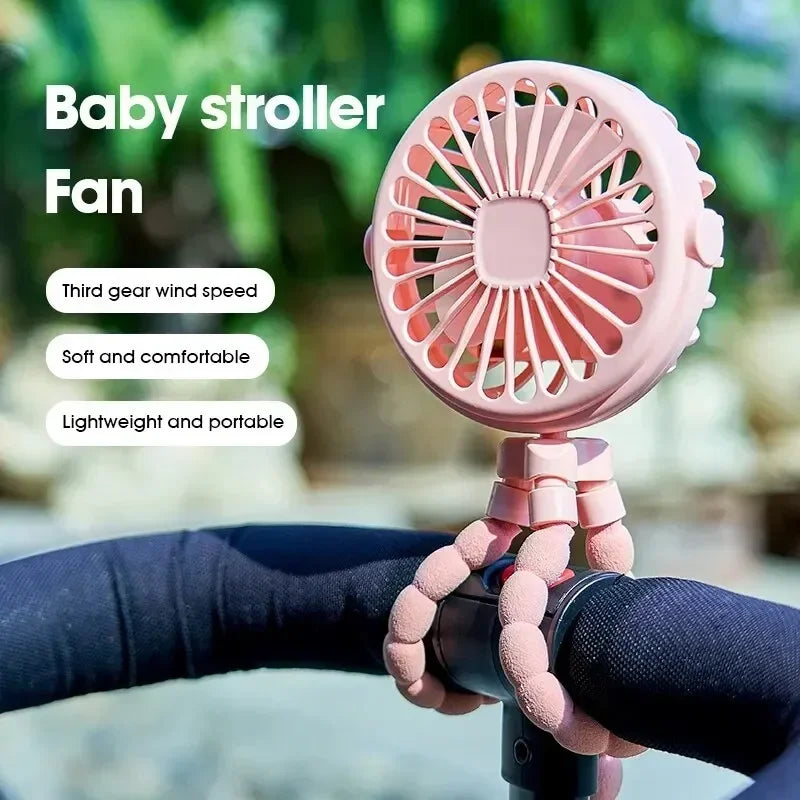 Clip-On Baby Stroller Fan | USB & Battery Portable Mini Fan Portable Baby Fan QXL