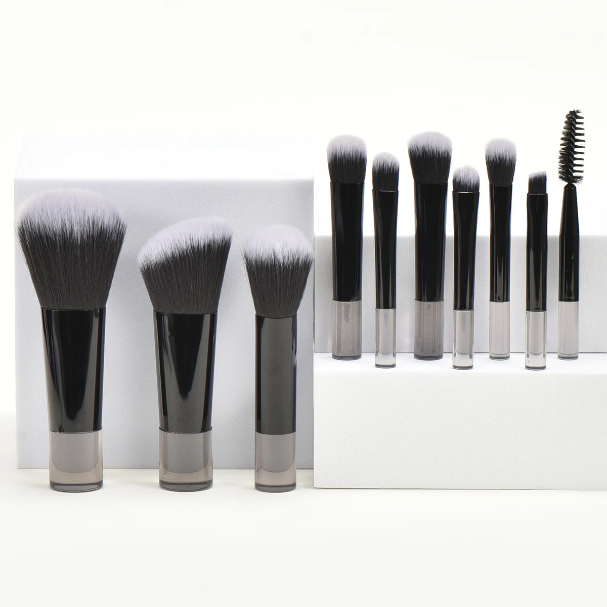 10-Pc Mini Travel Makeup Brush Set | Portable Palm Brushes Travel Makeup Brush Set QXL