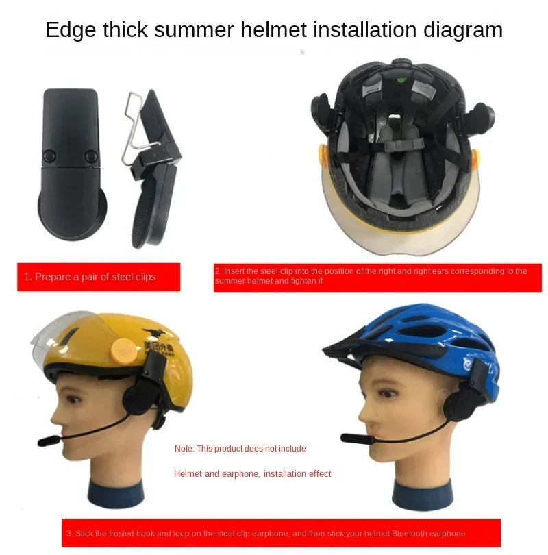 Motorcycle Helmet Bluetooth Headset Clamp | Steel & Plastic Clip Helmet Headset Clamp QXL