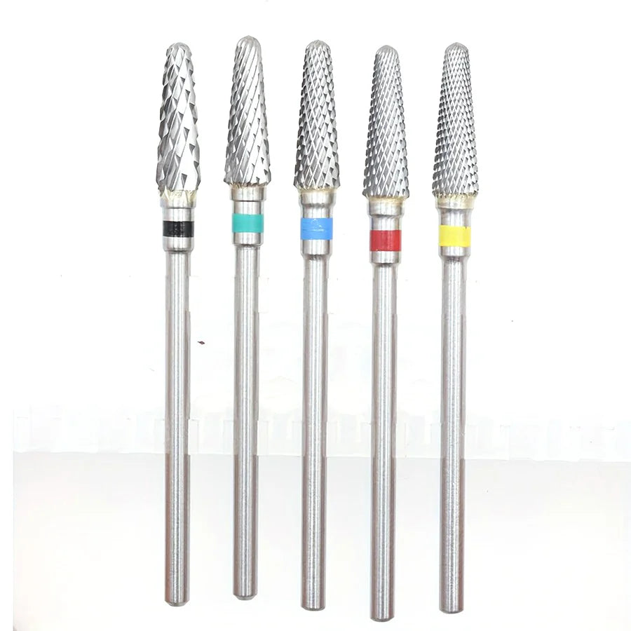 FUMOSIK Tungsten Carbide Bullet Nail Drill Bit 3/32 Manicure Nail Drill Bit QXL