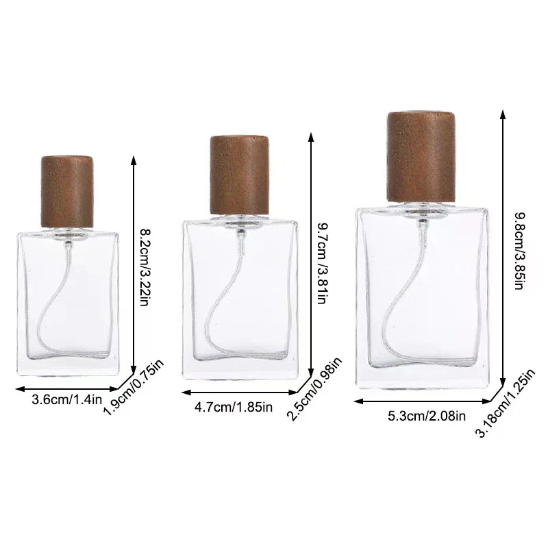 Square Glass Perfume Spray Bottle | Refillable Atomizer 15–50ml Perfume Atomizer Bottle QXL
