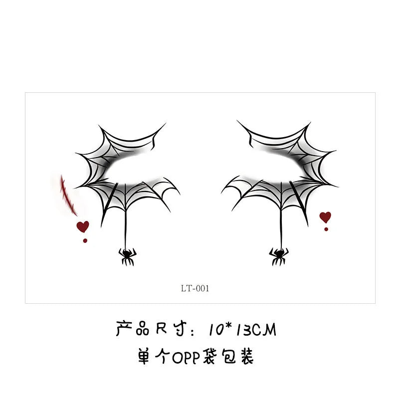 Halloween Temporary Face Tattoo Stickers | Cartoon Party Makeup Temporary Face Tattoos QXL