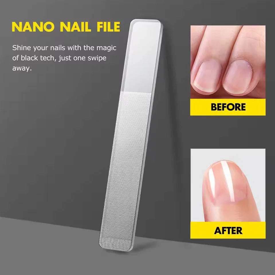Glass Nano Nail Buffer & Crystal Shiner | 1–8 Pcs Nail File Set Glass Nail File QXL