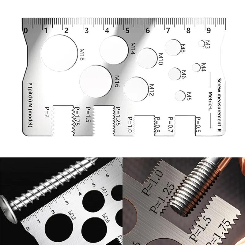 Stainless Steel Thread Pitch Gauge | Screw & Bolt Measuring Tool Thread Pitch Gauge QXL