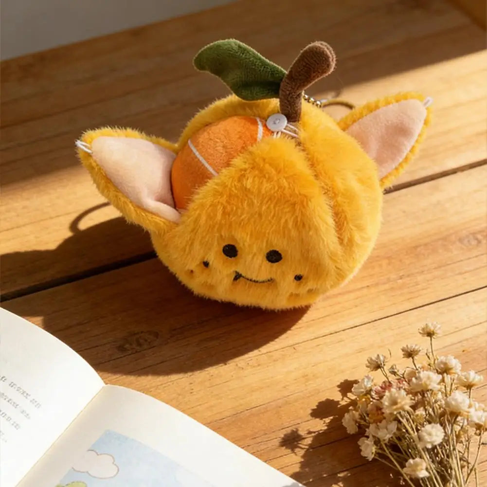 Peelable Orange Plush Keychain Toy | Cute Fruit Stuffed Pendant Plush Keychain Toy QXL