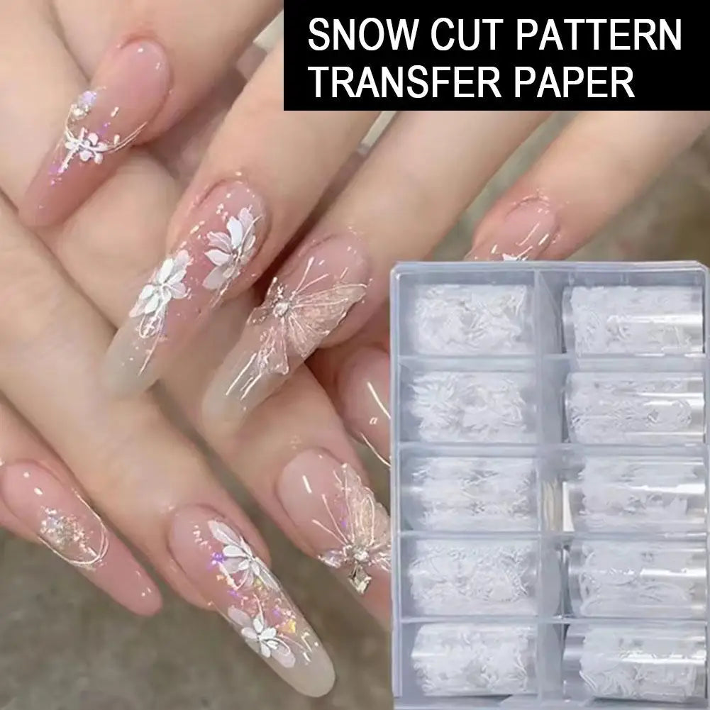10-Pack Pink Plaid Nail Art Transfer Foils | DIY Manicure Decals Nail Transfer Foils QXL