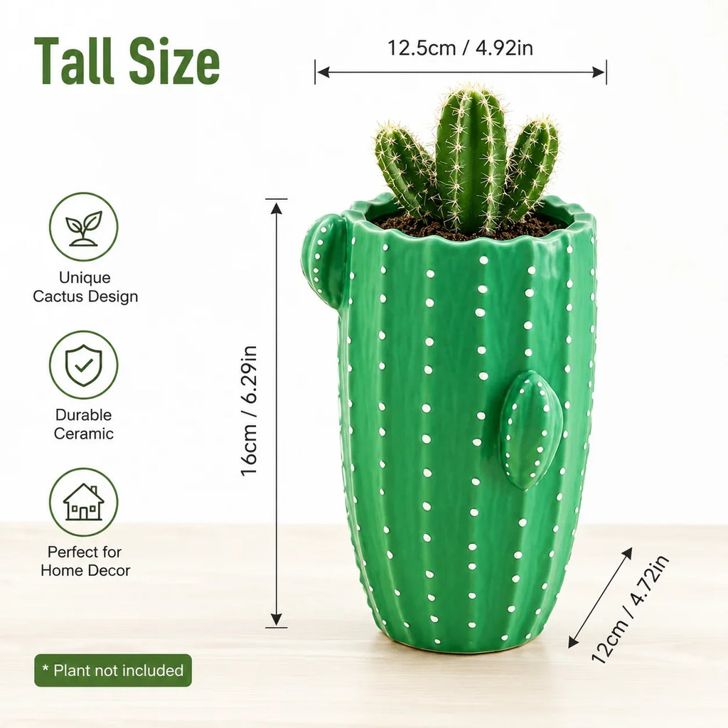 Cute Cactus Resin Planter – Small Succulent Pot for Desk & Home Decorative Resin Planter QXL