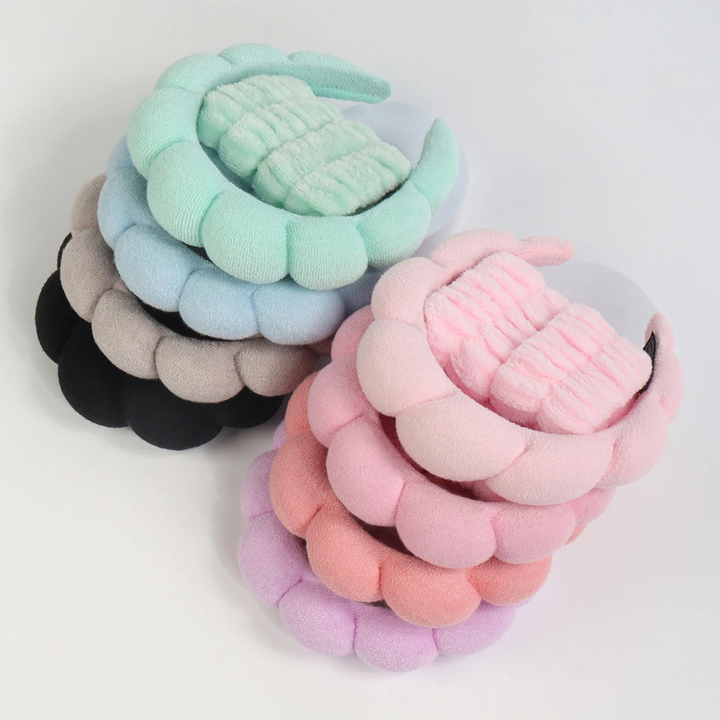 Microfiber Spa Headband & Wristbands | Face Wash Scrunchie Set Spa Headband Set QXL