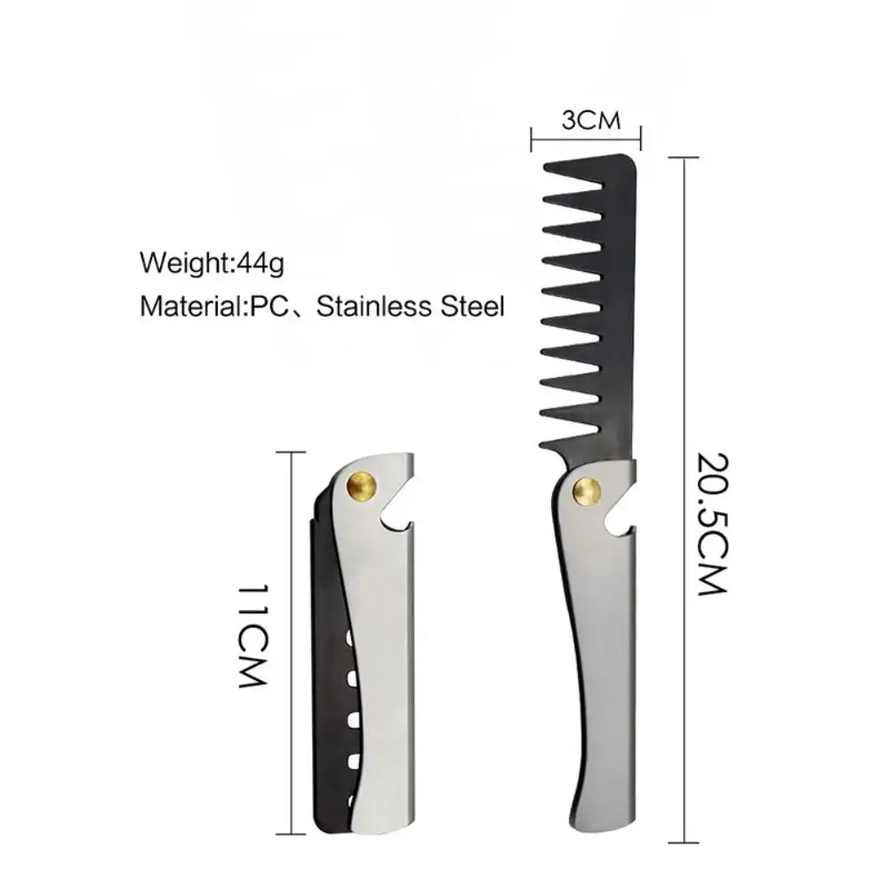 Folding Pocket Steel Comb | Portable Hair & Beard Comb for Men Folding Pocket Comb QXL