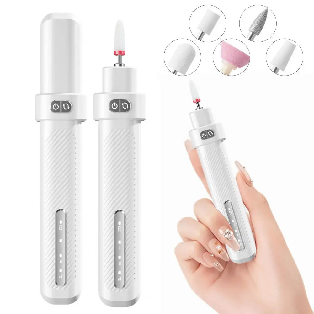 Electric Nail Drill 3-Speed USB Rechargeable Manicure Grinder Electric Nail Drill QXL