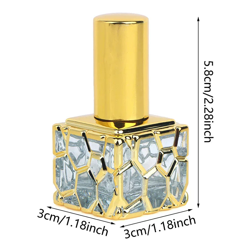 10ml Cube Gold Glass Refillable Perfume Atomizer Bottle Perfume Atomizer Bottle QXL