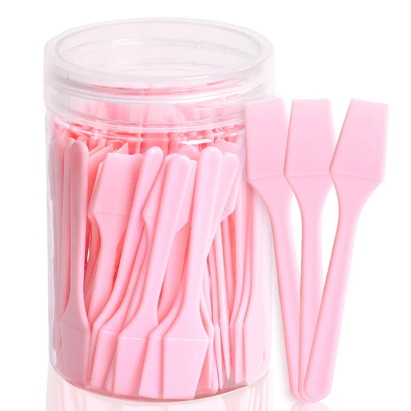 100-Pack Mini Cosmetic Spatulas | Cream & Mask Applicators Cosmetic Applicator Spatulas QXL Pink