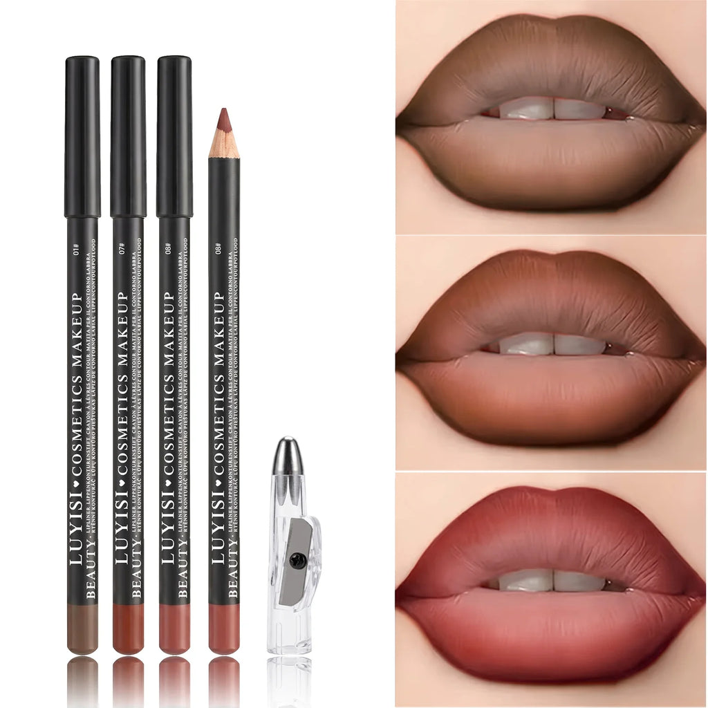 Waterproof Velvet Matte Lip Liner Set with Sharpener – 3 Pcs Lip Liner Set QXL