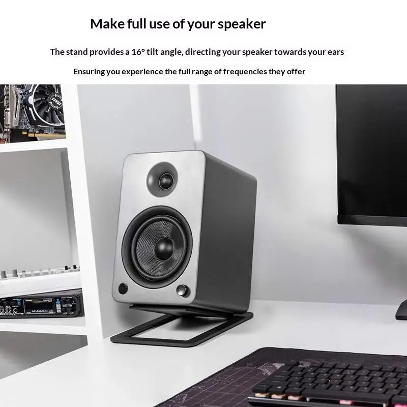 2-Pack Desktop Speaker Stands | Aluminum Tabletop Audio Risers Speaker Stand QXL