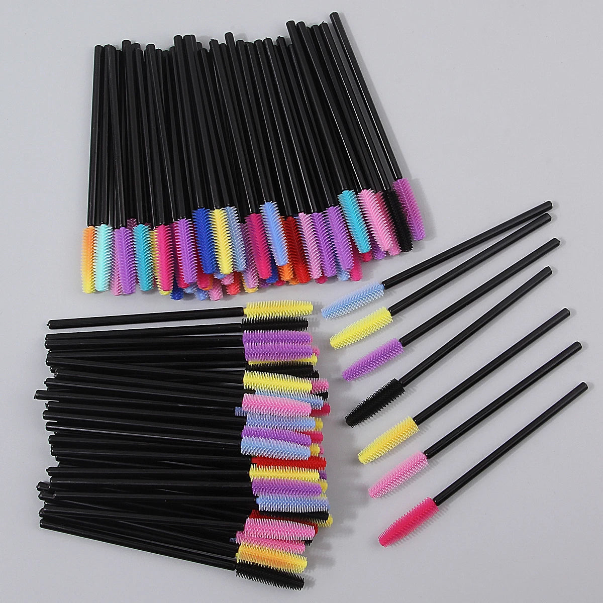 100-Pack Silicone Spoolie Brushes | Lash & Brow Combs Spoolie Brush Set QXL