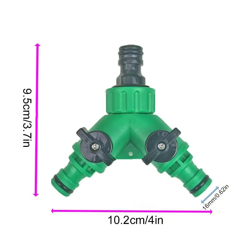 Y-Shape 2-Way Garden Hose Splitter | Dual Valve Connector Garden Hose Splitter QXL