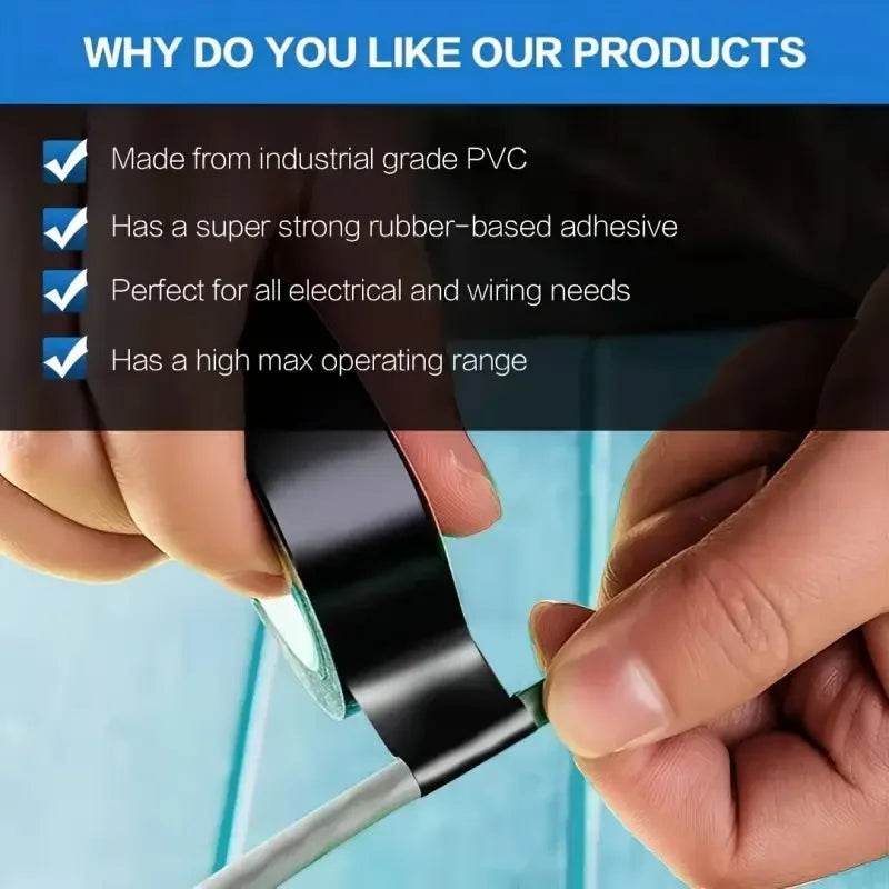 50m Heat-Resistant Black Rubber Electrical Insulating Tape Electrical Insulating Tape QXL