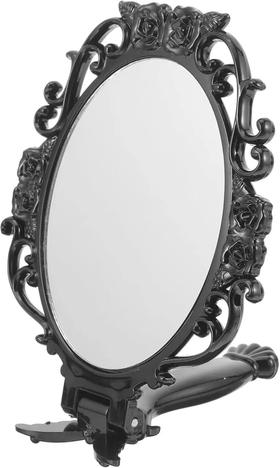 Retro Folding Makeup Mirror | Floral Handheld Travel Mirror Folding Makeup Mirror QXL