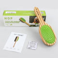 Double-Sided Pet Brush | Bamboo & Silicone Grooming Comb Pet Grooming Brush QXL Green brush