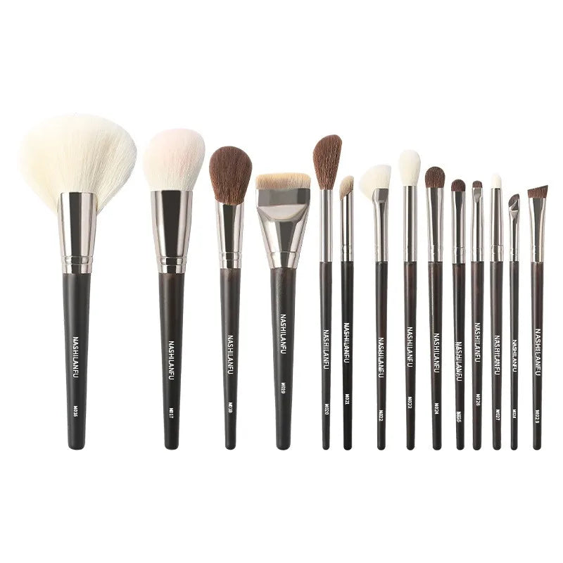 14-Piece Makeup Brush Set with Travel Pouch | Face & Eye Makeup Brush Set QXL