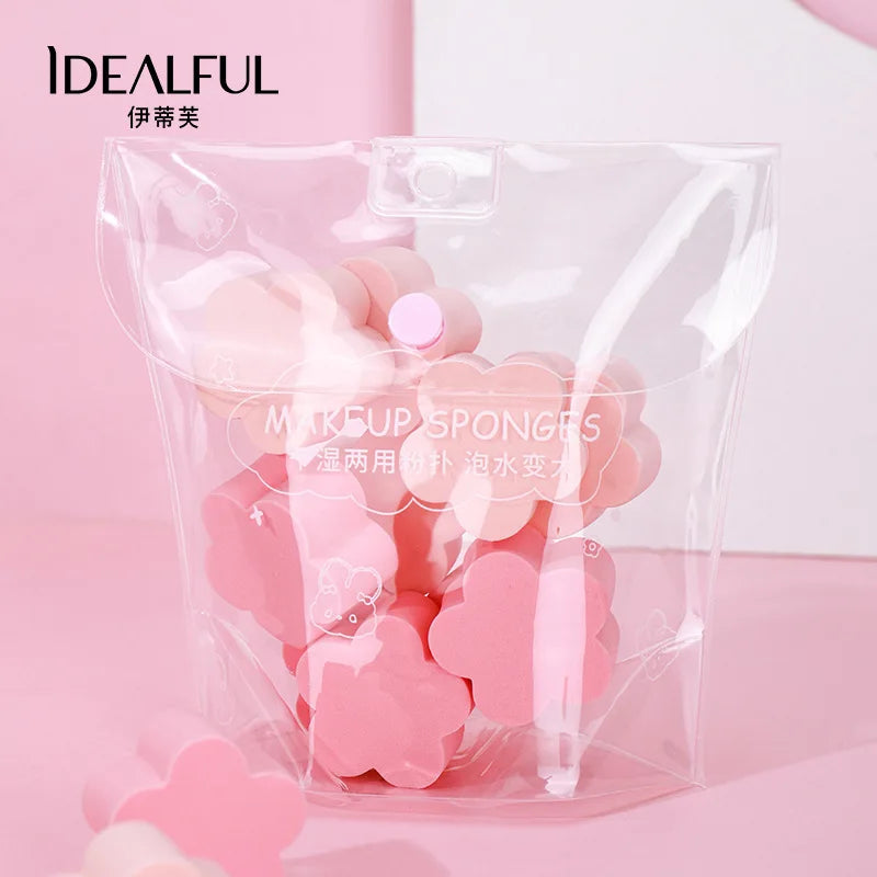 10-Piece Makeup Sponge & Powder Puff Set | Dry & Wet Use Makeup Sponge Set QXL