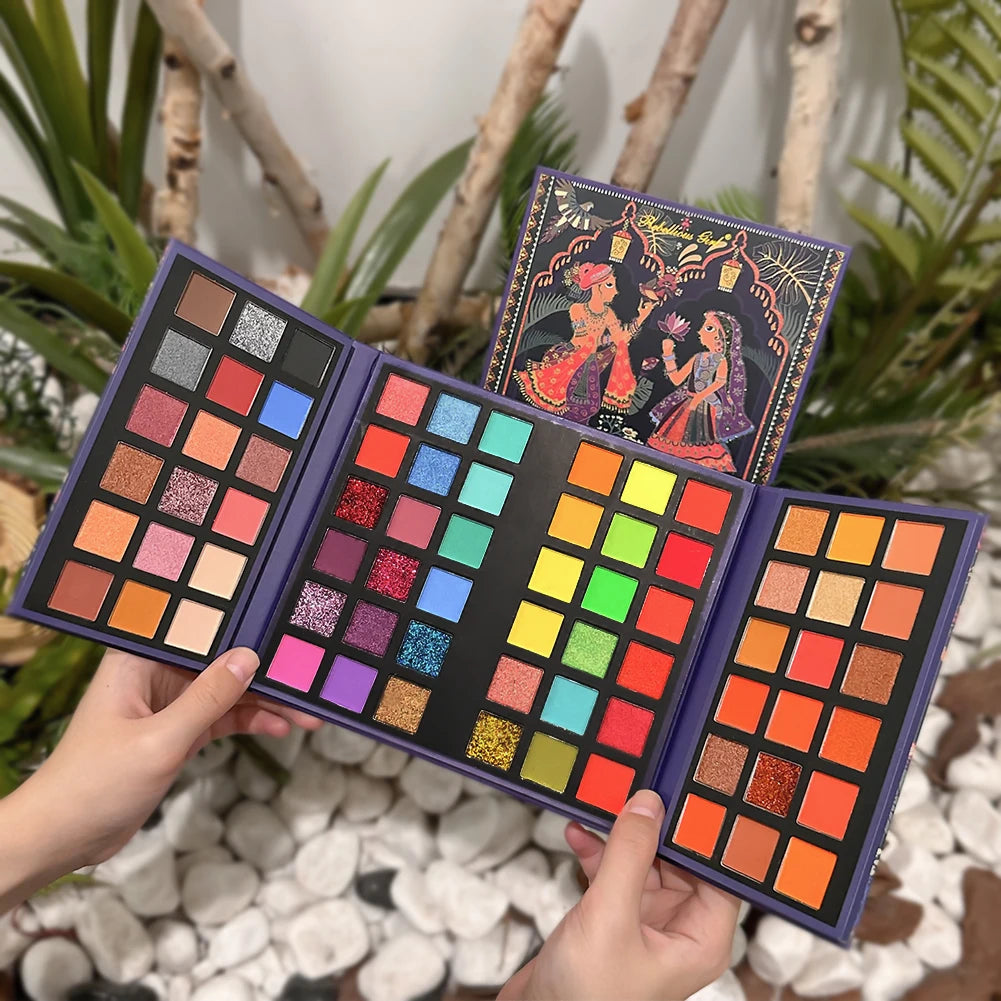 72-Color Rainbow Eyeshadow Palette | Matte, Shimmer & Glitter Eyeshadow Palette QXL